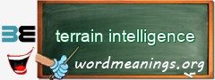 WordMeaning blackboard for terrain intelligence